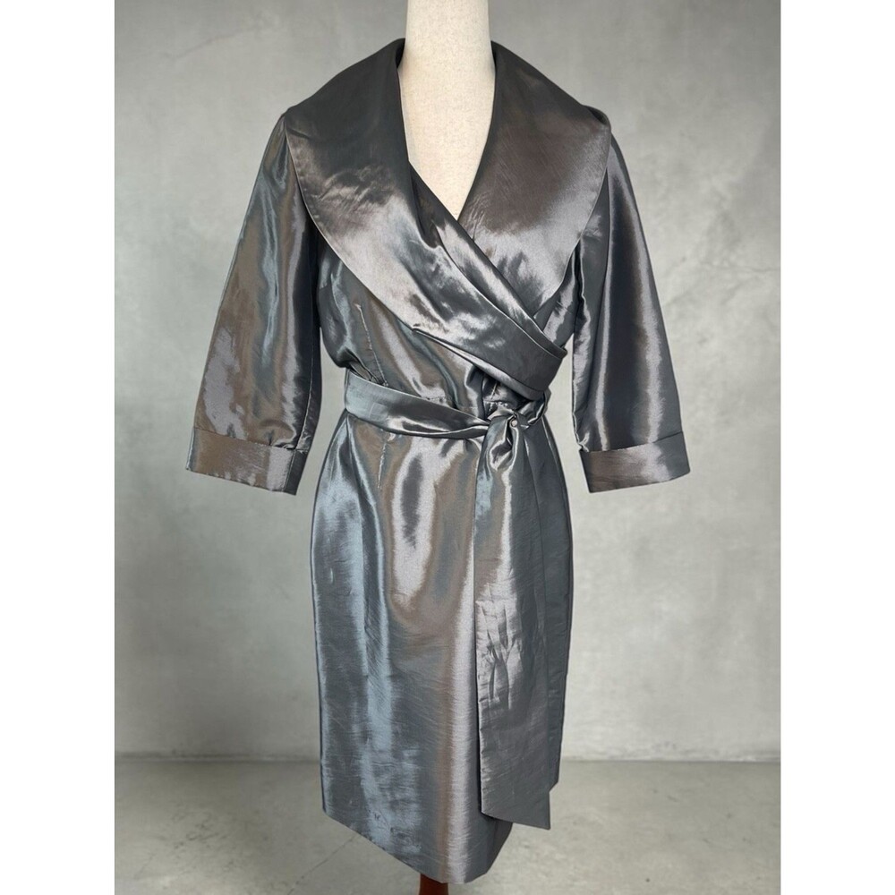 Alex Marie womens glam shiny sheath 3/4 sleeve dress sz 8 party wedding guest
